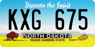 ND license plate KXG675