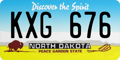 ND license plate KXG676