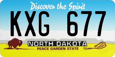 ND license plate KXG677