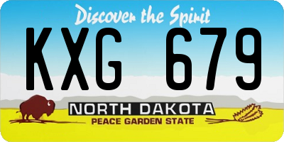 ND license plate KXG679