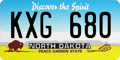 ND license plate KXG680