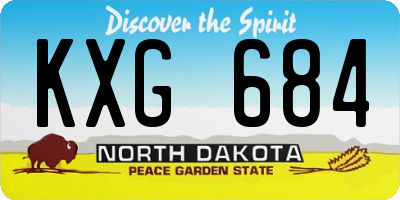 ND license plate KXG684