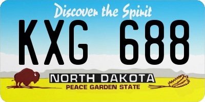 ND license plate KXG688