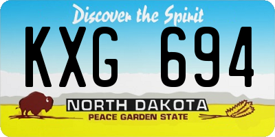 ND license plate KXG694