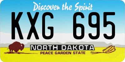 ND license plate KXG695