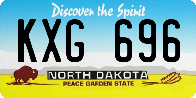 ND license plate KXG696