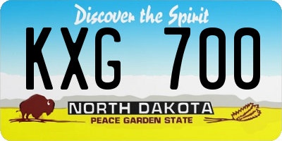 ND license plate KXG700