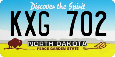 ND license plate KXG702