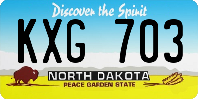 ND license plate KXG703