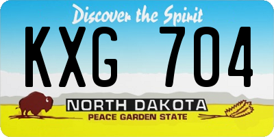 ND license plate KXG704