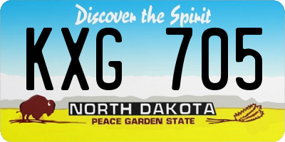 ND license plate KXG705