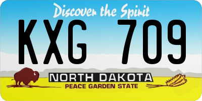 ND license plate KXG709
