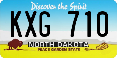 ND license plate KXG710
