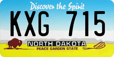 ND license plate KXG715