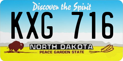 ND license plate KXG716