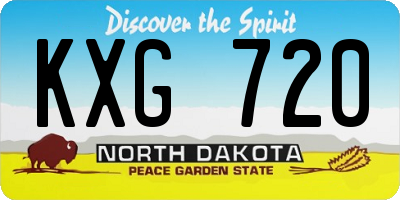ND license plate KXG720