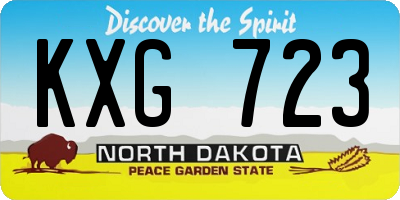 ND license plate KXG723