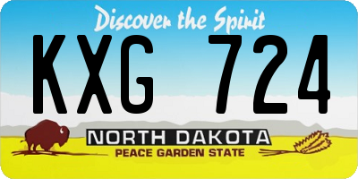 ND license plate KXG724