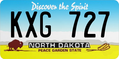 ND license plate KXG727