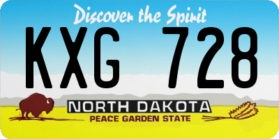 ND license plate KXG728