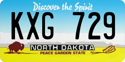 ND license plate KXG729