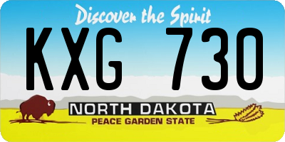 ND license plate KXG730