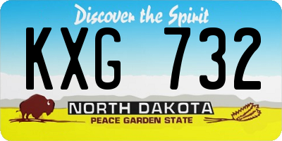 ND license plate KXG732
