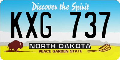 ND license plate KXG737