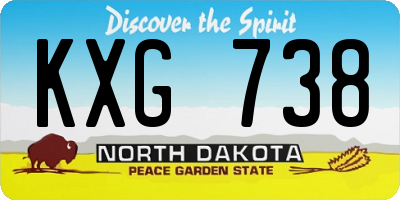 ND license plate KXG738