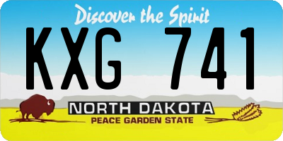 ND license plate KXG741
