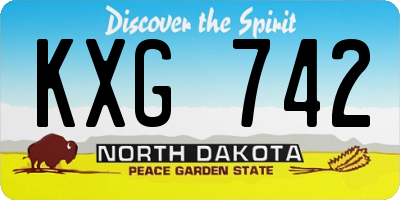 ND license plate KXG742