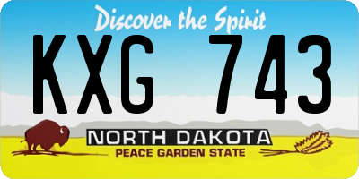 ND license plate KXG743