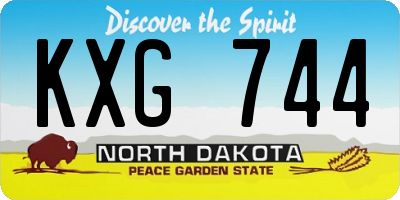 ND license plate KXG744