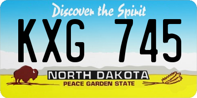 ND license plate KXG745