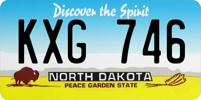 ND license plate KXG746