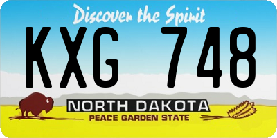 ND license plate KXG748