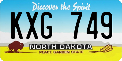 ND license plate KXG749