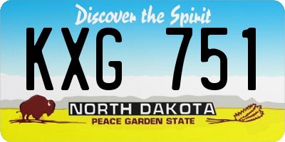 ND license plate KXG751