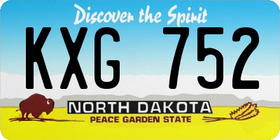 ND license plate KXG752