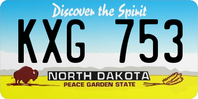 ND license plate KXG753