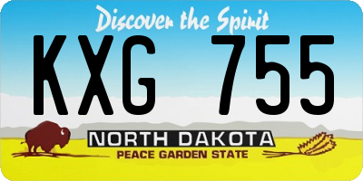 ND license plate KXG755