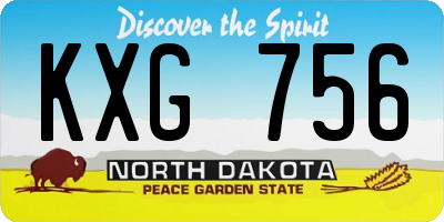 ND license plate KXG756