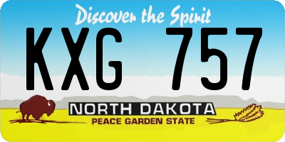ND license plate KXG757