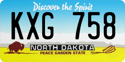 ND license plate KXG758