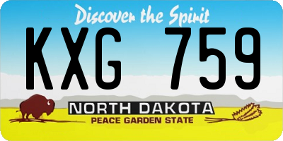 ND license plate KXG759