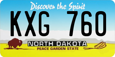 ND license plate KXG760