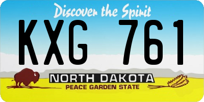 ND license plate KXG761