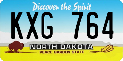 ND license plate KXG764