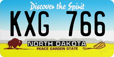 ND license plate KXG766