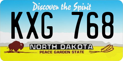 ND license plate KXG768